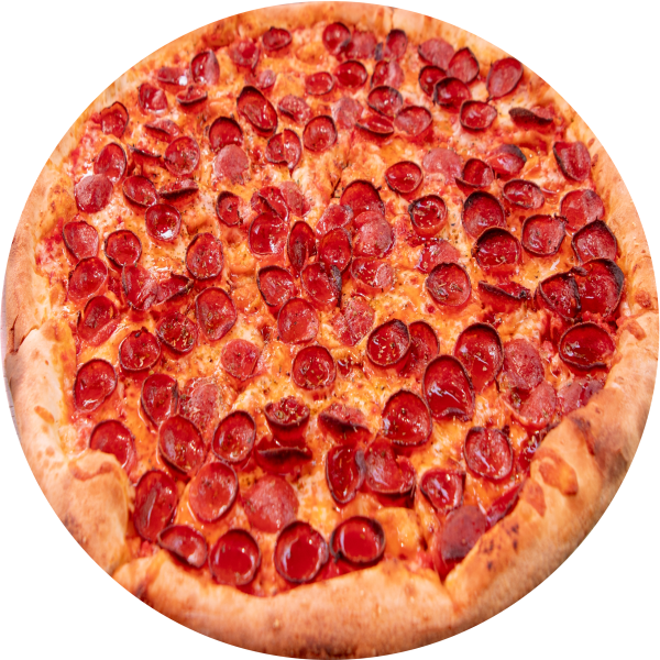 A pepperoni pizza